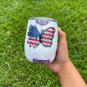 4th July Wine tumbler cup